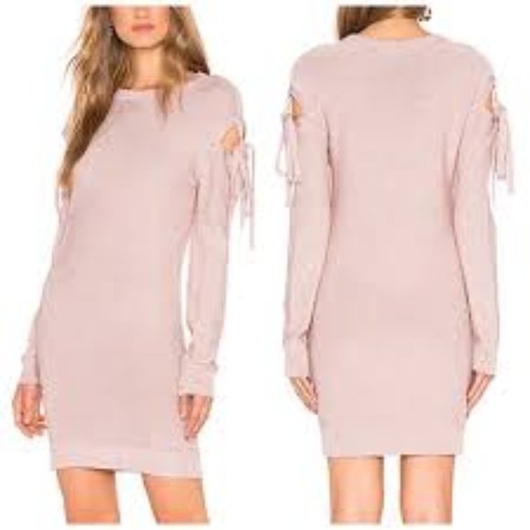 Lovers & Friends Ezra Pink Metallic Tie Sweater Dress Size XL NWT - Picture 3 of 16